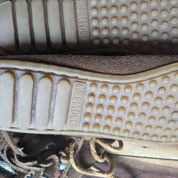Minnetonka leather size 5 ankle moccasins lace-up - Picture 3 of 5